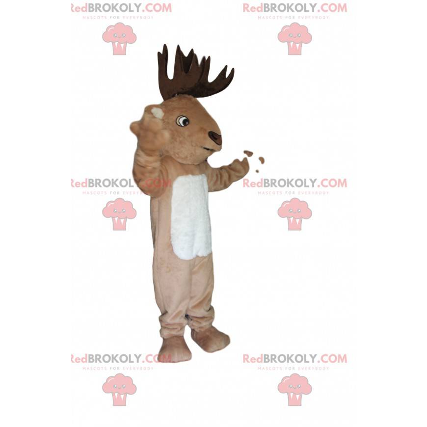 Mascote de veado com lindos chifres marrons - Redbrokoly.com