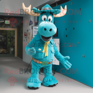 Turkis Moose maskot kostume...