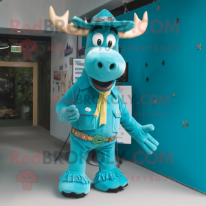 Turquoise Moose mascotte...