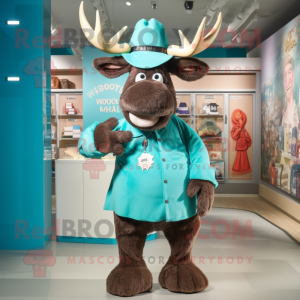 Turkis Moose maskot kostume...