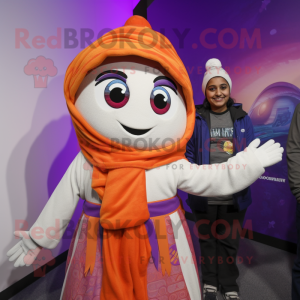 Lavender Tikka Masala mascot costume character dressed with a Jacket and Shawls