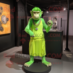 Limegrøn chimpanse maskot...