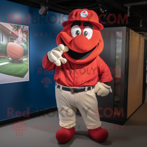 Rød baseball handske maskot...