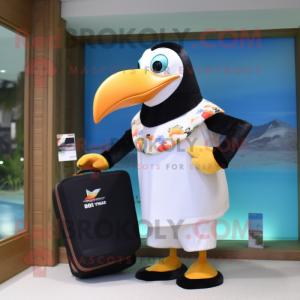 Cream Toucan maskot kostume...