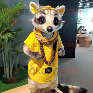 Geel Civet mascotte kostuum...