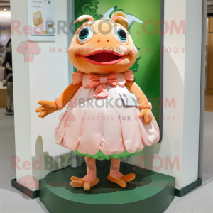 Peach Frog maskot drakt...