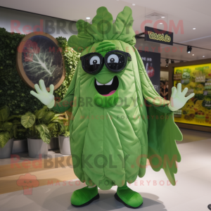 Olive Cabbage Leaf maskot...