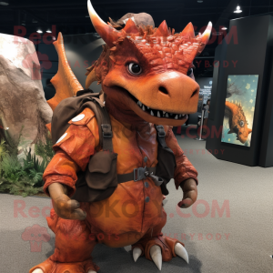 Rust Dragon maskot kostym...