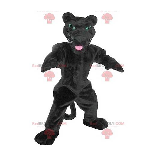 Meget energisk sort panter maskot - Redbrokoly.com