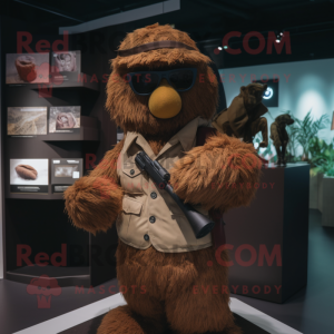Brun Sniper maskot drakt...