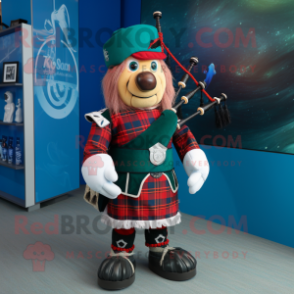 nan Bagpipe mascot costume character dressed with a Rash Guard and Rings