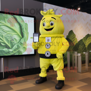 Yellow Cabbage Leaf maskot...