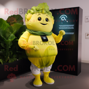 Yellow Cabbage Leaf maskot...