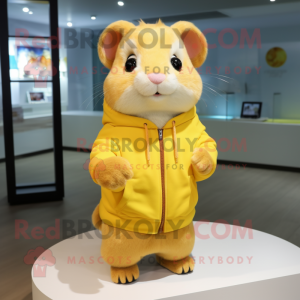 Gul hamster maskot kostume...