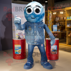 Blue Soda Can maskot...