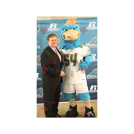 Blue eagle bird mascot in sportswear - Redbrokoly.com