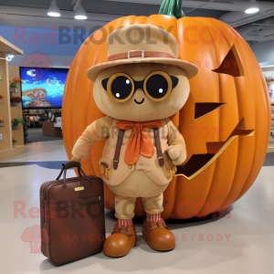 Tan Pumpkin maskot kostume...