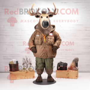 Brown Elk mascotte kostuum...