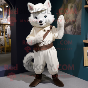 White Marten maskot kostume...