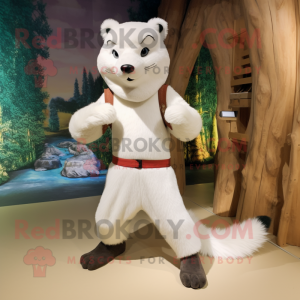 White Marten maskot kostume...