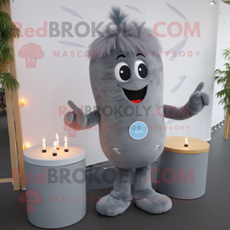Gray Scented Candle mascot costume character dressed with a Jeggings and Hairpins Gray Scented Candle mascot costume character dressed with a Jeggings and Hairpins
