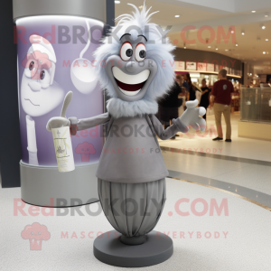 Grå doftljus maskot kostym...