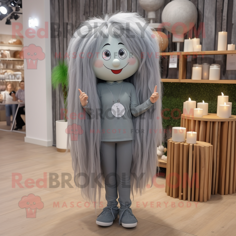 Gray Scented Candle mascot costume character dressed with a Jeggings and Hairpins Gray Scented Candle mascot costume character dressed with a Jeggings and Hairpins