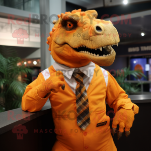 Oransje Iguanodon maskot...