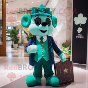 Teal Four Leaf Clover...