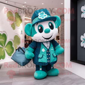 Teal Four Leaf Clover...