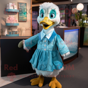 Cyan Gosling maskot kostym...