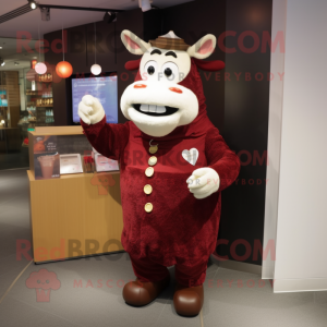 Maroon Cow mascotte kostuum...