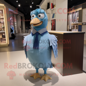 Blue Pigeon maskot kostume...