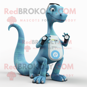 Cyan Brachiosaurus mascotte...