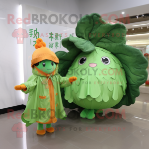 Peach Cabbage Leaf maskot...