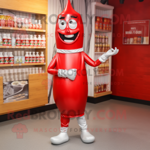 Sølv flaske ketchup maskot...