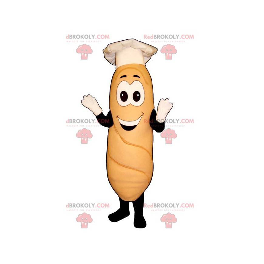 Mascotte baguette con cappello bianco - Redbrokoly.com Mascotte baguette con cappello bianco - Redbrokoly.com