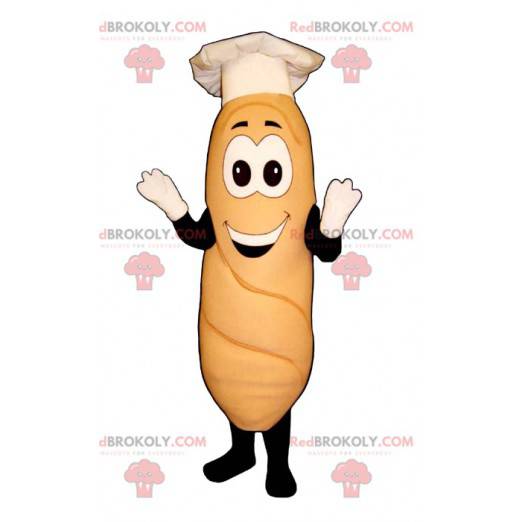 Baguette maskot med en hvit toque - Redbrokoly.com
