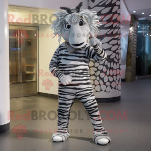 Sølv Zebra maskot kostume...