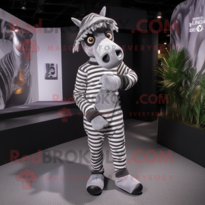 Silbernes Zebra Maskottchen...