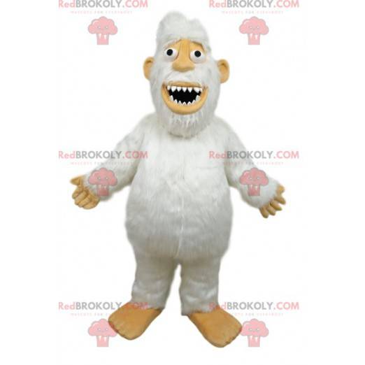 Maskott hvit Yeti med store tenner - Redbrokoly.com