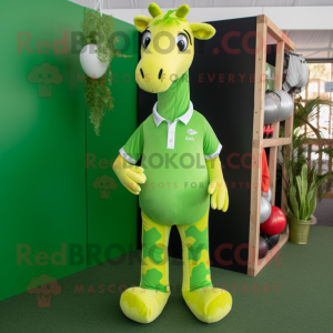 Lime grønn giraff maskot...