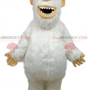 Mascote Branco Yeti com óculos azuis e amarelos - Redbrokoly.com