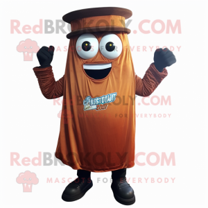 Rust Steak mascot costume character dressed with a Suit Pants and Beanies