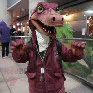 Maroon Coelophysis maskot...