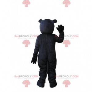 Mascote urso preto e cinza muito entusiasmado - Redbrokoly.com