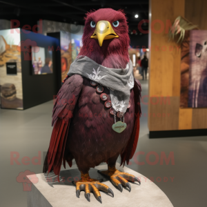 Maroon Crow maskot kostume...