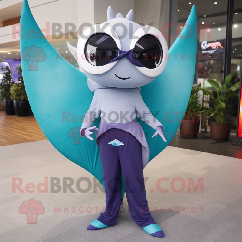 nan Manta Ray mascot costume character dressed with a Yoga Pants and Eyeglasses nan Manta Ray mascot costume character dressed with a Yoga Pants and Eyeglasses