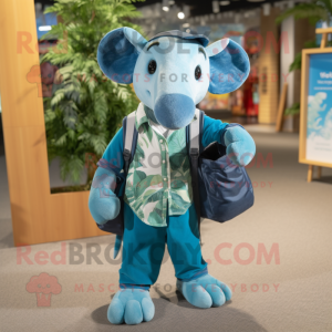 Teal Tapir mascotte kostuum...