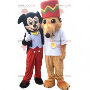 Duo de mascotte de Mickey Mouse et d'une souris - Redbrokoly.com